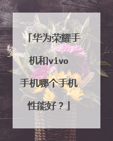 华为荣耀手机和vivo手机哪个手机性能好？