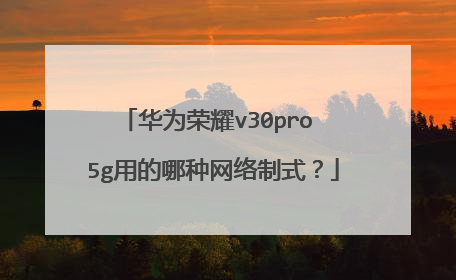 华为荣耀v30pro 5g用的哪种网络制式？