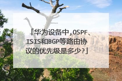华为设备中,OSPF、ISIS和BGP等路由协议的优先级是多少?