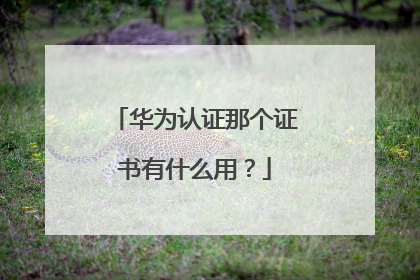 华为认证那个证书有什么用?