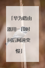 华为路由器用一段时间后网速变慢