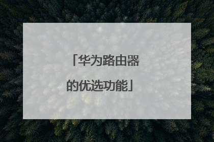 华为路由器的优选功能
