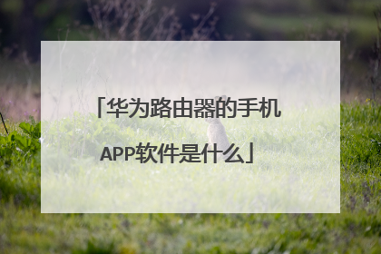 华为路由器的手机APP软件是什么