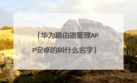 华为路由器管理APP安卓的叫什么名字