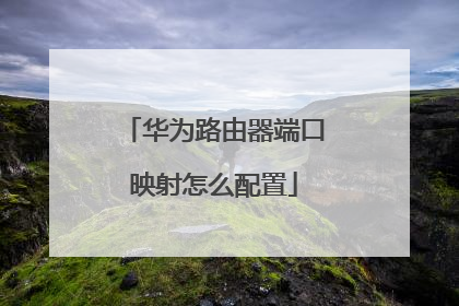 华为路由器端口映射怎么配置