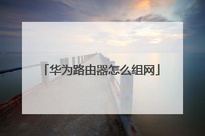 华为路由器怎么组网