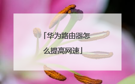 华为路由器怎么提高网速