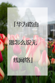 华为路由器怎么设无线网络