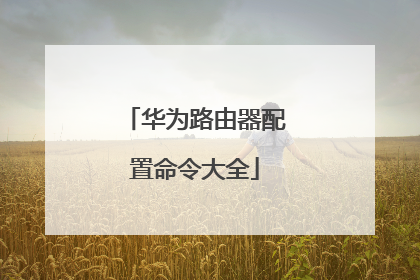 华为路由器配置命令大全