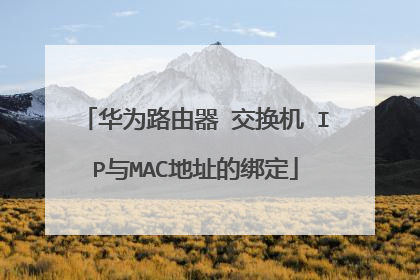 华为路由器 交换机 IP与MAC地址的绑定