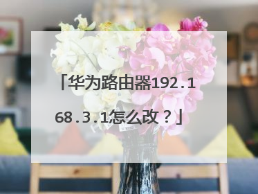 华为路由器192.168.3.1怎么改？