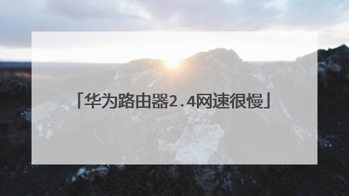 华为路由器2.4网速很慢