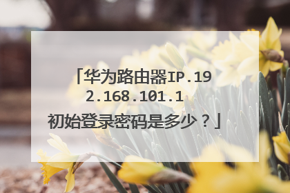 华为路由器IP.192.168.101.1初始登录密码是多少?