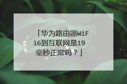 华为路由器WiFi6到互联网是19毫秒正常吗?