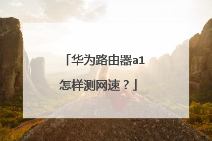 华为路由器a1怎样测网速?