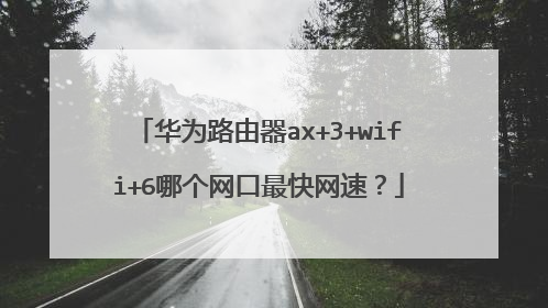 华为路由器ax+3+wifi+6哪个网口最快网速？