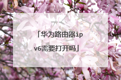 华为路由器ipv6需要打开吗