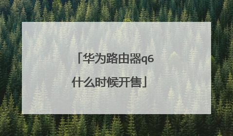华为路由器q6什么时候开售