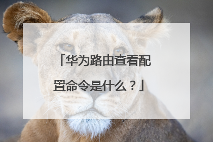 华为路由查看配置命令是什么?