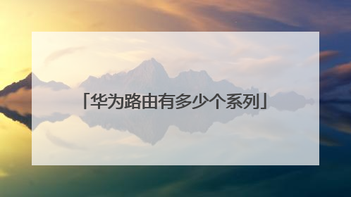 华为路由有多少个系列