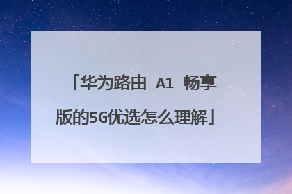 华为路由 A1 畅享版的5G优选怎么理解