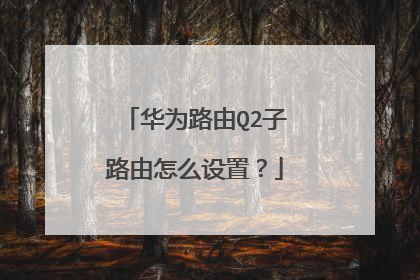 华为路由Q2子路由怎么设置？