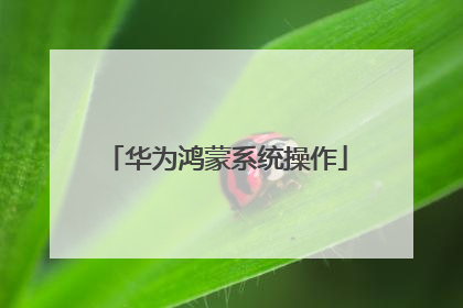 华为鸿蒙系统操作