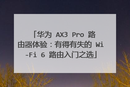 华为 AX3 Pro 路由器体验:有得有失的 Wi-Fi 6 路由入门之选