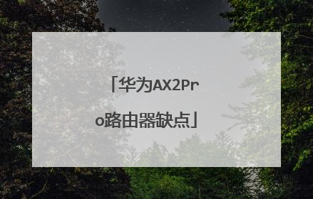 华为AX2Pro路由器缺点