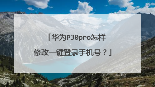 华为P30pro怎样修改一键登录手机号?