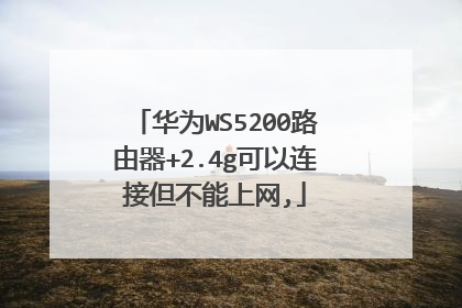 华为WS5200路由器+2.4g可以连接但不能上网,