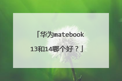 华为matebook13和14哪个好?