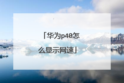 华为p40怎么显示网速