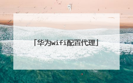 华为wifi配置代理