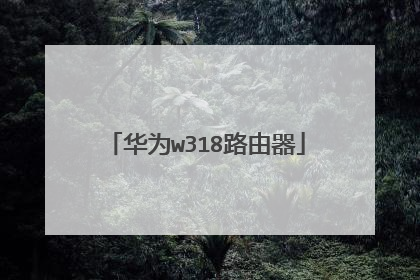 华为w318路由器