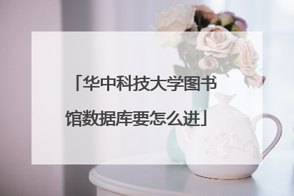 华中科技大学图书馆数据库要怎么进