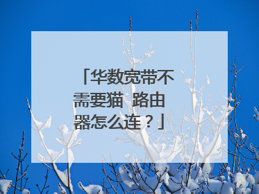 华数宽带不需要猫 路由器怎么连？