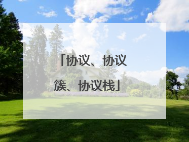 协议、协议簇、协议栈