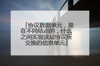 协议数据单元,是在不同结点的,什么之间实现该层协议所交换的信息单元