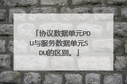 协议数据单元PDU与服务数据单元SDU的区别。