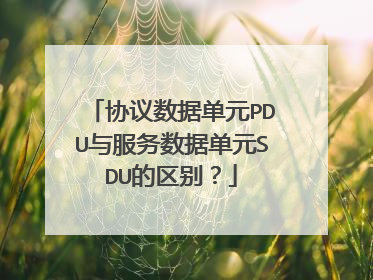 协议数据单元PDU与服务数据单元SDU的区别？