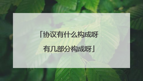 协议有什么构成呀  有几部分构成呀
