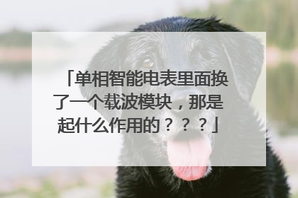 单相智能电表里面换了一个载波模块，那是起什么作用的？？？
