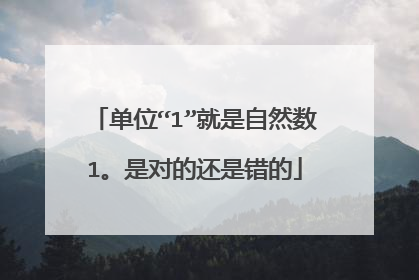 单位“1”就是自然数1。是对的还是错的