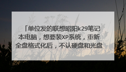 单位发的联想昭阳k29笔记本电脑,想要装XP系统,重新全盘格式化后,不认硬盘和光盘装不了系统了是什么办