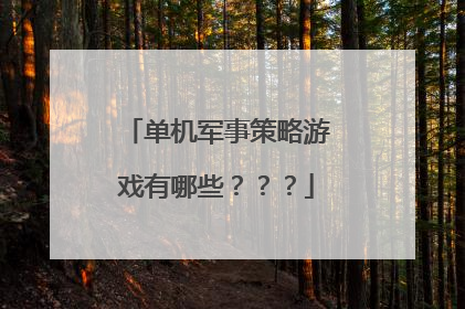单机军事策略游戏有哪些???