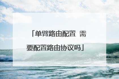 单臂路由配置 需要配置路由协议吗