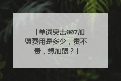 单词突击007加盟费用是多少,贵不贵,想加盟?