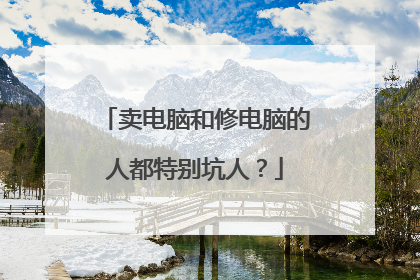 卖电脑和修电脑的人都特别坑人?