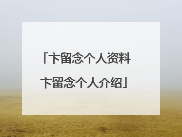 卞留念个人资料 卞留念个人介绍